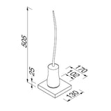 GESSA- HAIKU-TOILET BRUSH HOLDER CHROME WITH WOOD VENEER