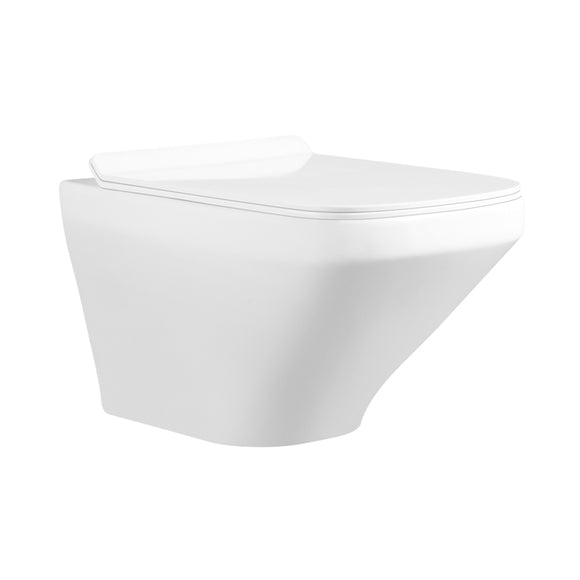 WATERSTONE- WALL HUNG WC WASHDOWN WITH SEAT AND COVER PP SIZE: 540X370X360MM