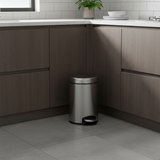 WATERSTONE- PEDAL WASTE BIN 5LTR  S.STEEL