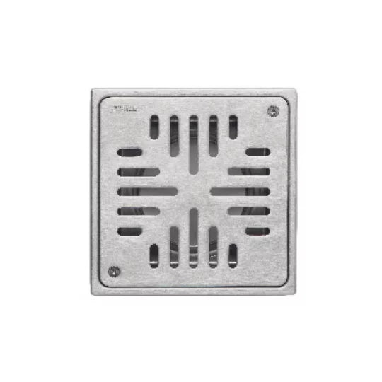 JUSTIME-FLOOR DRAIN 152X152X40MM STAINLESS STEEL BRUSHED