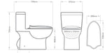 NIAGARA- ONE PC. WC 3LTR/GF WITH SEAT AND COVER ,WAX AND SCREWS 30CM  WHITE