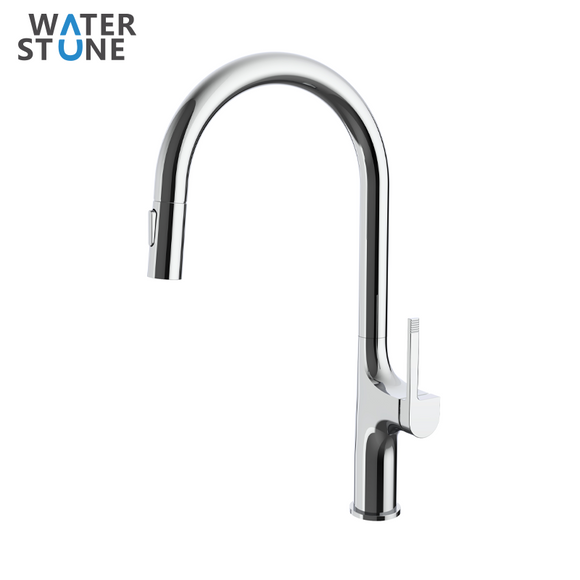 WATERSTONE-PULL-DOWN KITCHEN FAUCET STAINLESS STEEL CHROME FINISH
