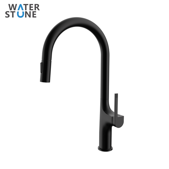 WATERSTONE- KITCHEN MIXER WITH PULL OUT SPRAY BODY ZINC+SUSFUNCTION: MATTE BLACK
