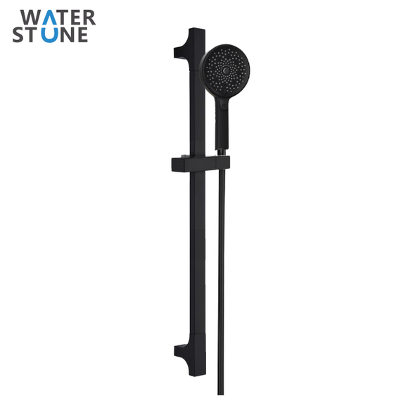 WATERSTONE- THSERIES-  SHOWER SET WITH RAIL HAND SHOWER:120MM STAINLESS STEEL RAIL: 710MM HOSE: 160C MATTE BLACK