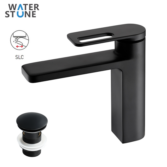 WATERSTONE- MHSERIES SINGLE LEVER BASIN MIXER EASY TO CLEAN MATTE BLACK
