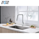 WATERSTONE-MHSERIES KITCHEN MIXER CHROME FINISH ZIN ALLOY BASE WITH STIANLESS STEEL