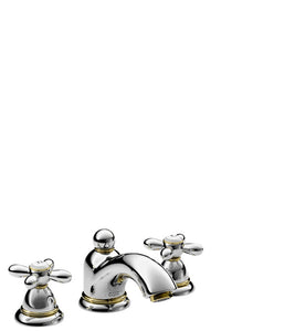 AXOR CARLTON- 3-HOLE BASIN MIXER 50 WITH POP-UP WASTE SET AND CROSS HANDLES