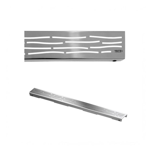 DRAINLINE DESIGN GRATE ORGANIC POLISHED OR BRUSHED STAINLESS STEEL FOR SHOWER CHANNEL, STRAIGHT L 90CM