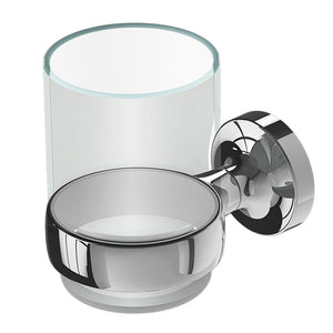 GEESA- TONE- TUMBLER HOLDER  CHROME WITH GLASS