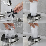 WATERSTONE GLASS RINSER FOR KITCHEN SINK, STAINLESS STEEL GLASS WASHER, AUTOMATIC CLEANER FOR WATER BOTTLE AND COFFEE CUP, KITCHEN SINK ACCESSORIES, GLASS CELANING TOOL FOR HOME RESTAURANT