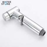 WATERSTONE-ADJUSTABLE PLASTIC SHATTAF SPRAY SET WALL BRACKET 1.2M STAINLESS STEEL DOUBLE BUCKLE PIPE