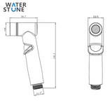 WATERSTONE-ADJUSTABLE PLASTIC SHATTAF SPRAY SET WALL BRACKET 1.2M STAINLESS STEEL DOUBLE BUCKLE PIPE