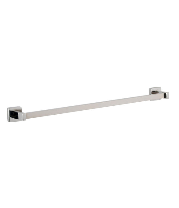 SURFACE-MOUNTED TOWEL BAR IS TYPE-304 STAINLESS STEEL WITH SATIN FINISH.