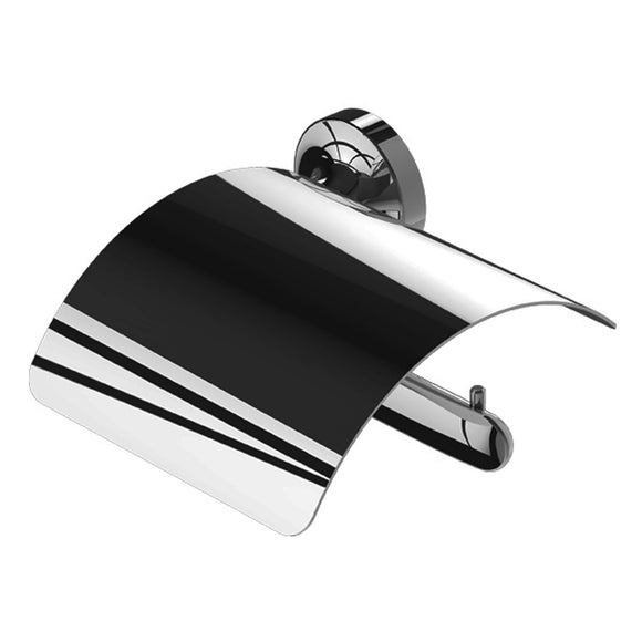 GEESA- TEONE- TOILET ROLL HOLDER WITH COVER, RIGHT CHROME