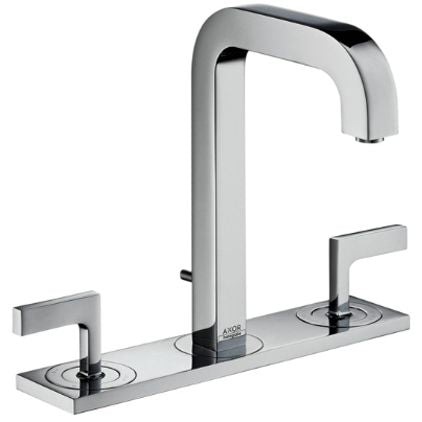 AXOR CITTERIO- 2LEV.V.HANDLE BASIN MIXER WITH P- UP WASTE,3 HOLE INS WITH PLATE,PLATINUM
