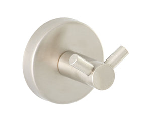 MERIDA- DOUBLE ROBE HOOK SNAIL, MADE OF CHROME PLATED BRASS, BRUSHED VERSION