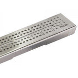 DRAINLINE DESIGN GRATE QUADRATUM POLISHED OR BRUSHED STAINLESS STEEL FOR SHOWER CHANNEL, STRAIGHT